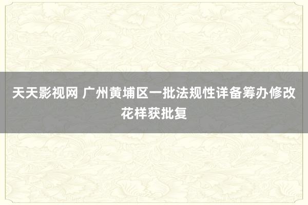 天天影视网 广州黄埔区一批法规性详备筹办修改花样获批复