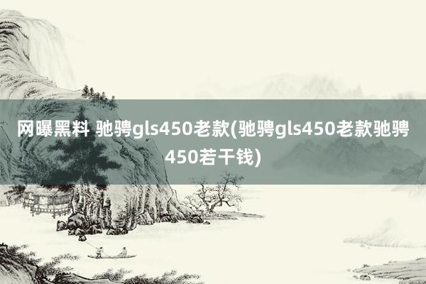 网曝黑料 驰骋gls450老款(驰骋gls450老款驰骋450若干钱)